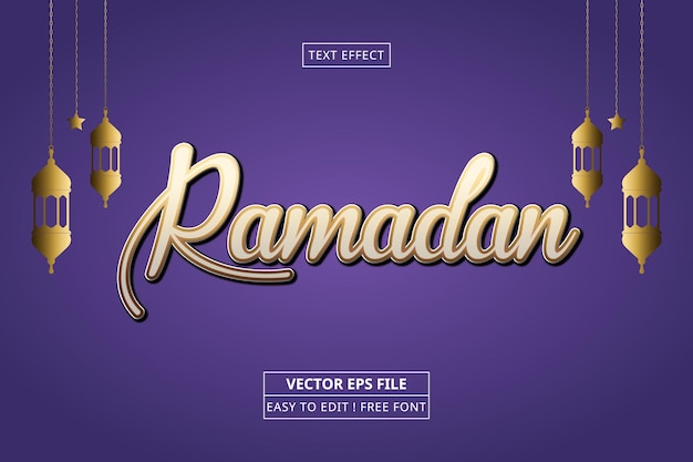 Islamic Style Ramadan 3d Text Effect Eps