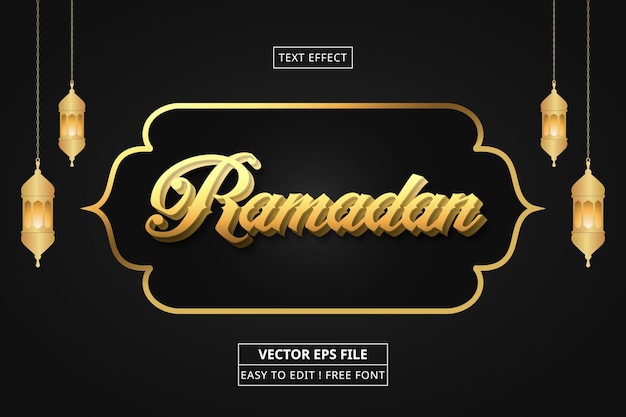 Islamic Style Ramadan 3d Text Effect Eps