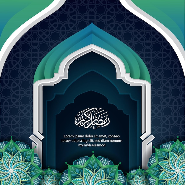 Islamic style ramadan kareem and eid decorative