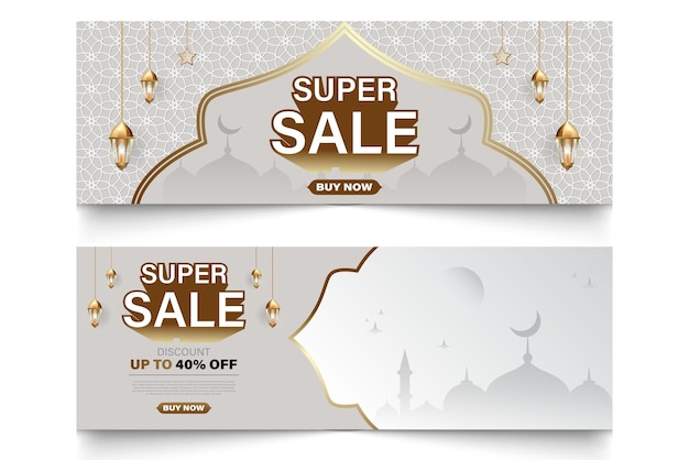 Islamic theme promotional banner super sale discount