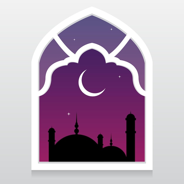 Islamic windows vector illustration for ramadan kareem eid mubarak al fitr al adha muharram etc