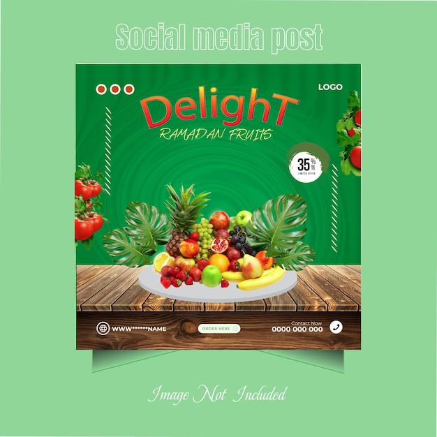 Islamicramadan food social media post design template