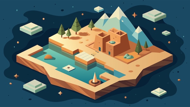 Vector island board game illustration for childrenswhitout backgroundcluespsychology board gamegame