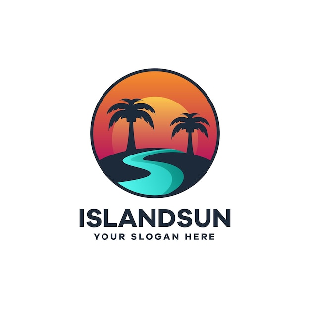 Island Sunset Color Logo