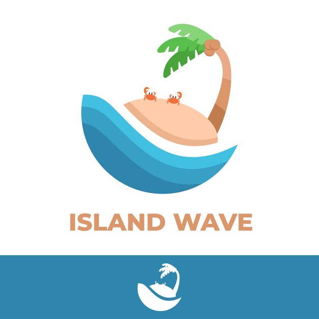 Island wave logo vector