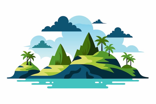 Vector islands on white background g