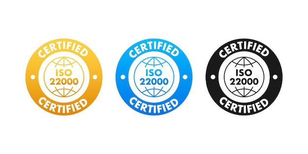 ISO 13485 Certified badge icon Certification stamp Flat design vector illustration