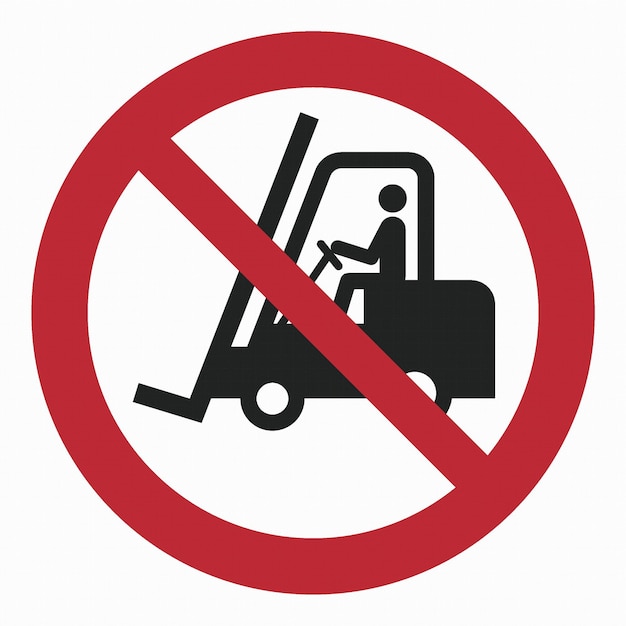 ISO 7010 registered safety signs graphical symbols pictogram prohibition No access for forklift