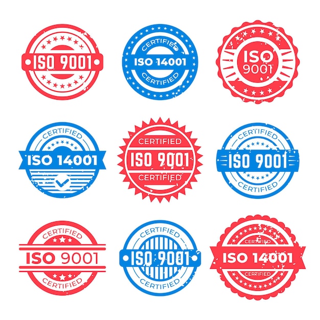 Iso certification stamp set