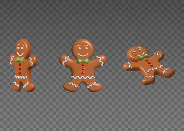 isolated 3d gingerbread man vector