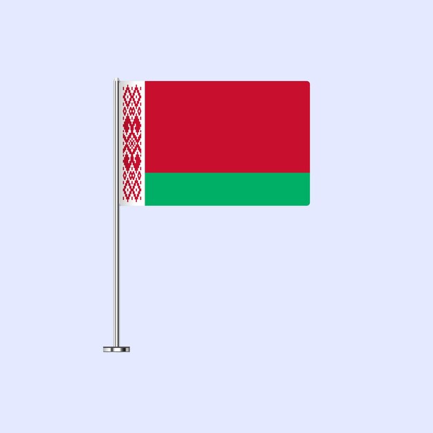 Vector isolated belarus table flag on pole belarusian flag vector design for print and web