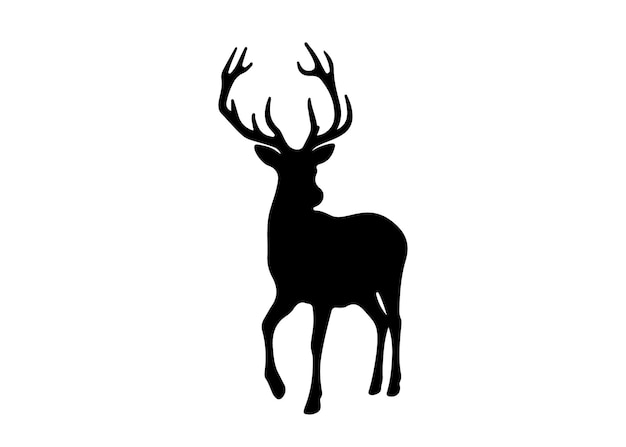 isolated black silhouette of a deer collection deer silhouette vector