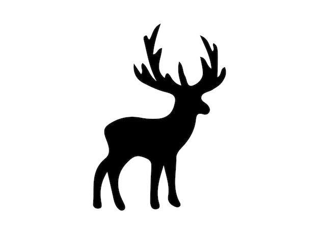 isolated black silhouette of a deer collection deer silhouette vector