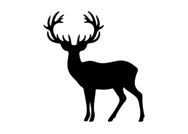 isolated black silhouette of a deer collection deer silhouette vector