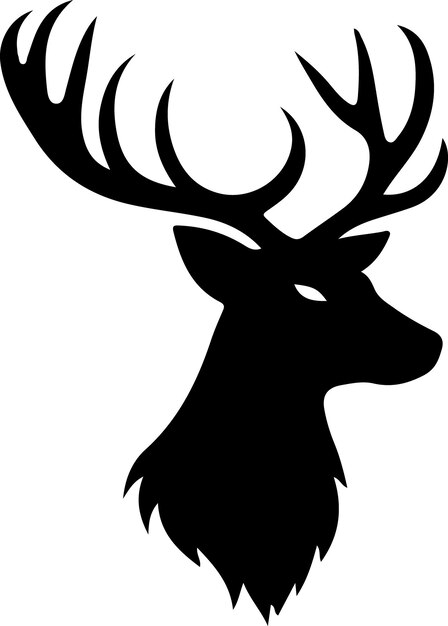 isolated black silhouette of a deer head collection Set of deer silhouette vector Deer Silhouette Deer Head