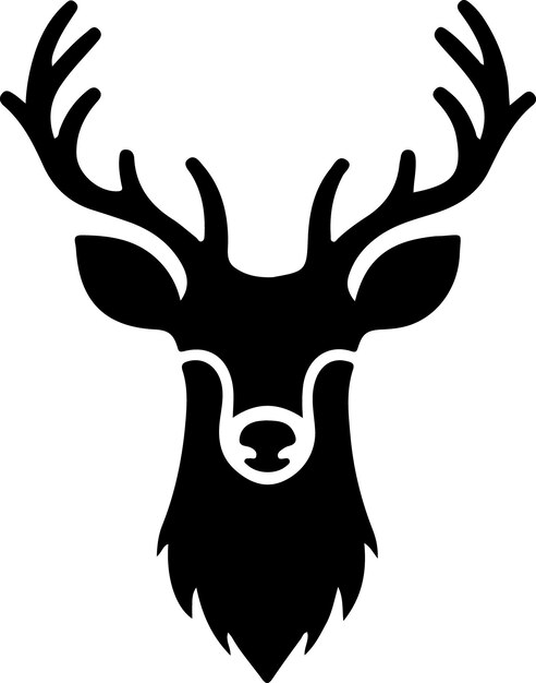 isolated black silhouette of a deer head collection Set of deer silhouette vector Deer Silhouette Deer Head