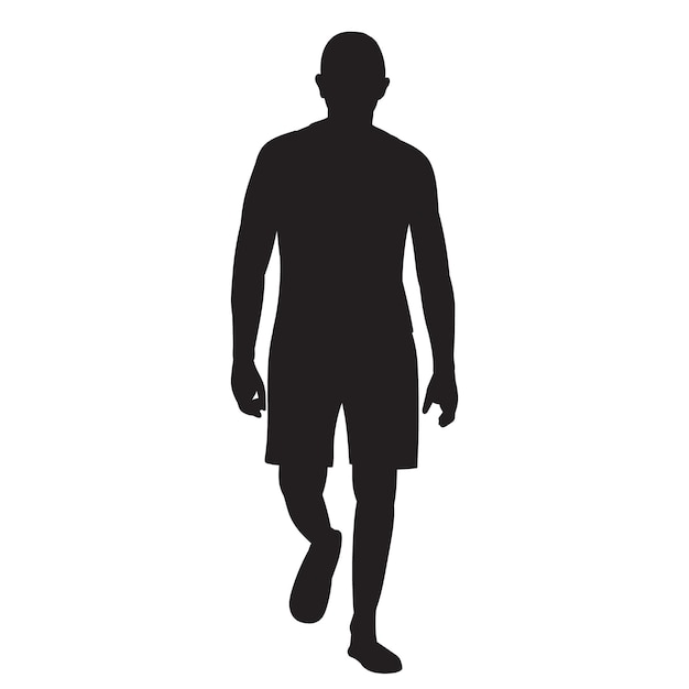 Isolated black silhouette of a walking man