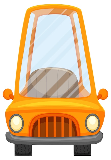 Isolated cartoon empty car on white background