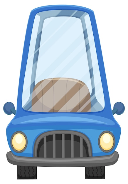 Isolated cartoon empty car on white background