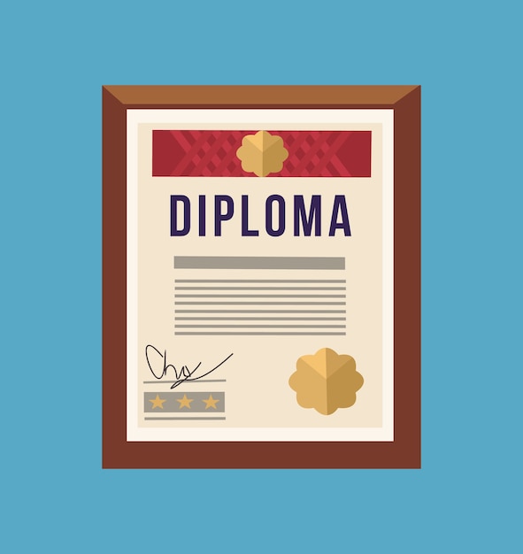 Isolated certificate template diploma. 