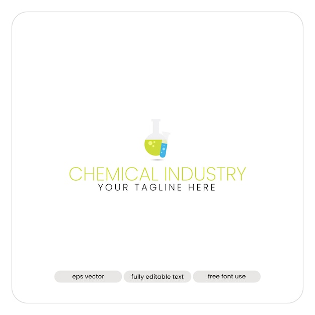 Isolated chemical logo premium eps 10 elegant vector template premium vector