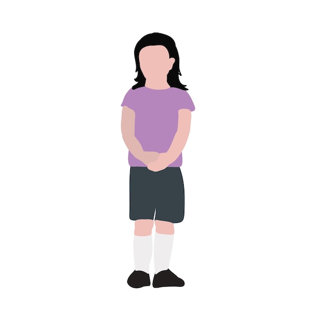 Isolated child in flat style girl