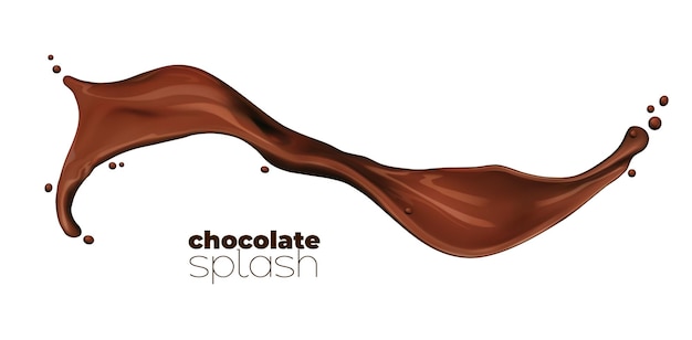 Isolated chocolate cocoa milk dessert wave splash