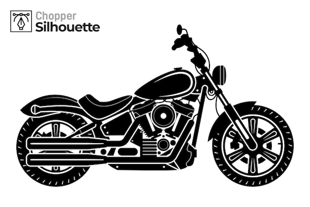 Isolated Chopper motorcycle silhouette