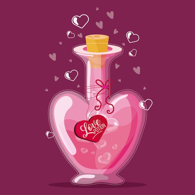 Isolated colored magical love potion elixir Vector illustration