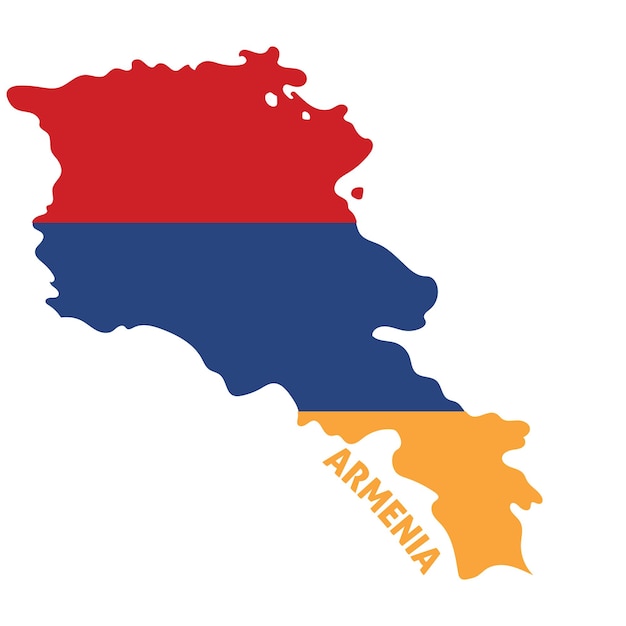 Isolated colored map of Armenia with its flag Vector illustration