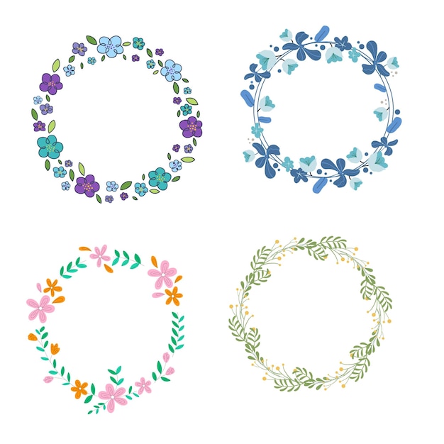 Vector isolated colorful line frame icon leaf floral border divider with circular rectangle or hexagon pin