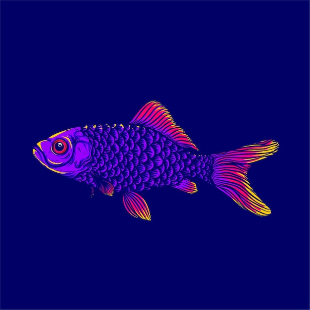 isolated colorfull fish artwork