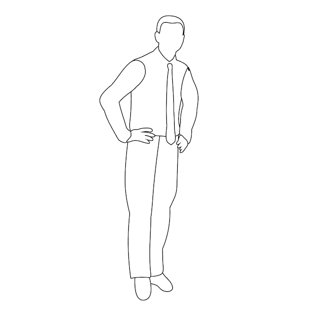 Isolated contour sketch man guy