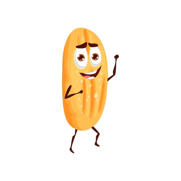 Isolated crispy bread cute vector character