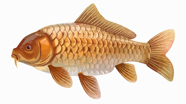 Vector isolated crucian carp fish professional stock photo