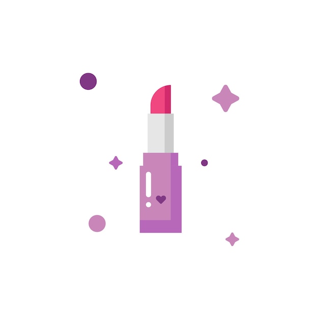 Isolated cute red lip stick make up icon set collection