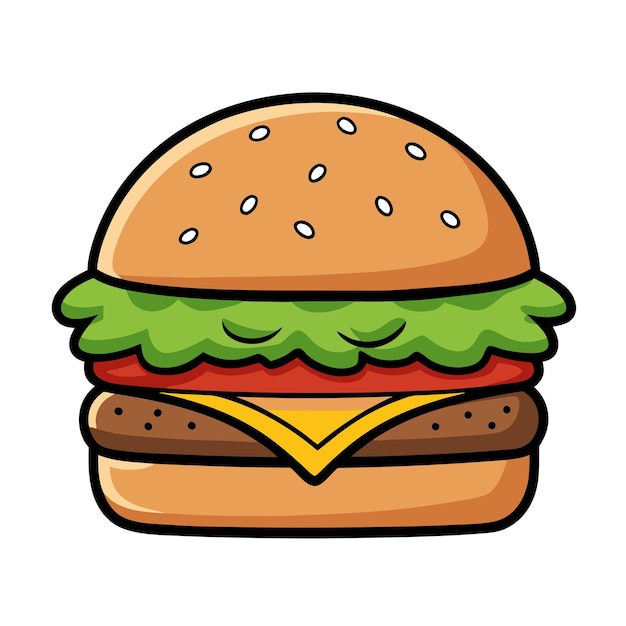 Isolated delicious hamburger cartoon vector