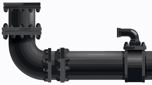 Vector isolated direct connection portion of black pipe