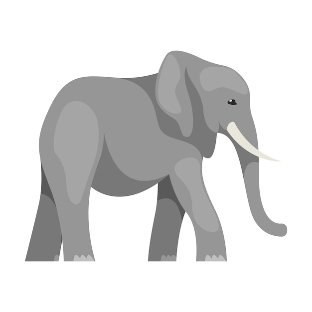 Isolated flat elephant vector illustration