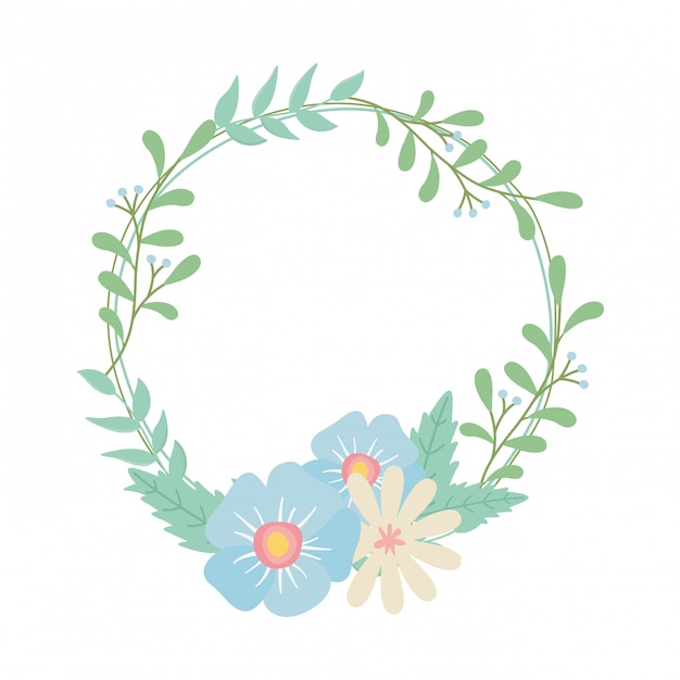 Isolated flowers wreath