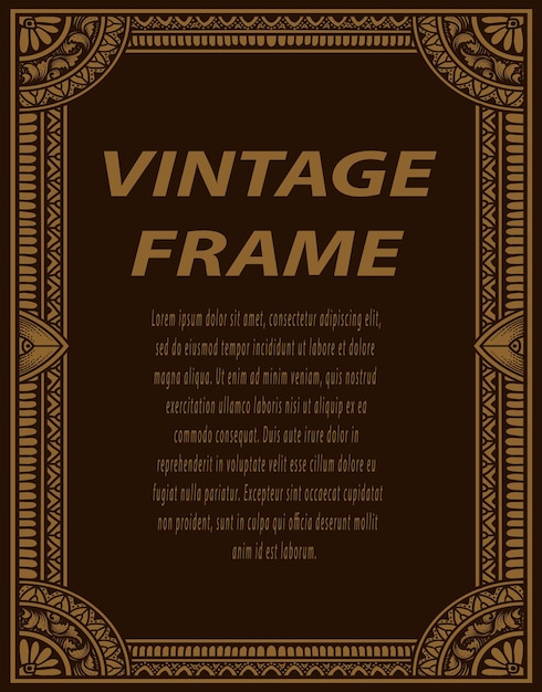 Isolated frames in baroque antique style engraving ornament frames