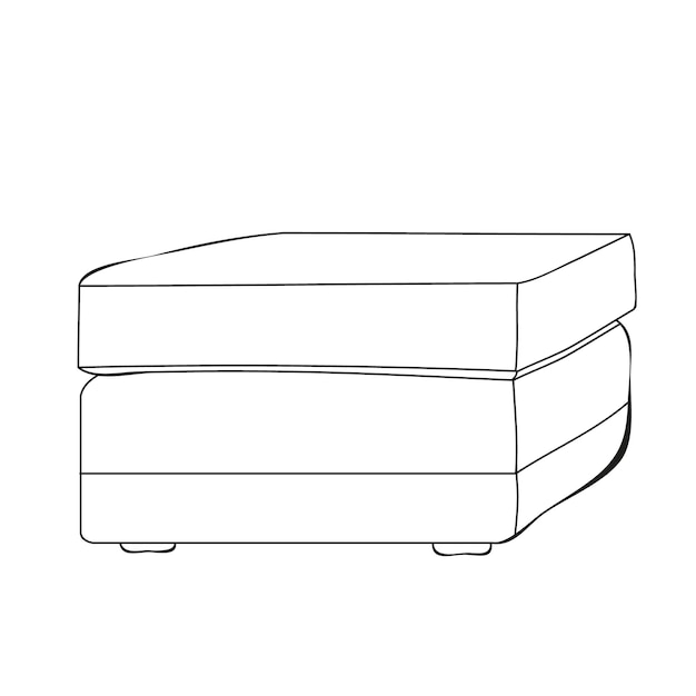 Isolated furniture ottoman sketch