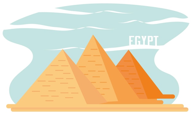 Isolated group of giza pyramids Egypt travel Vector illustration