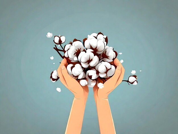 Vector isolated hands holding cotton vector cartoon illustration vector ai_generated