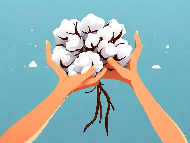 Vector isolated hands holding cotton vector cartoon illustration vector ai_generated