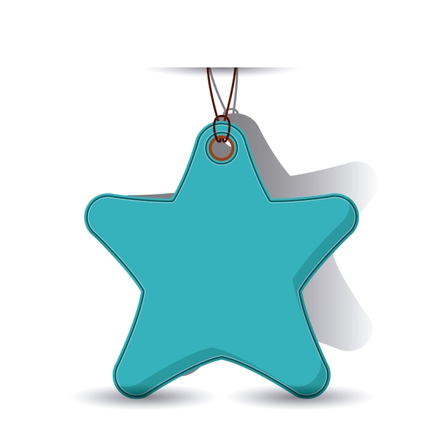 Isolated hanging and star tag design