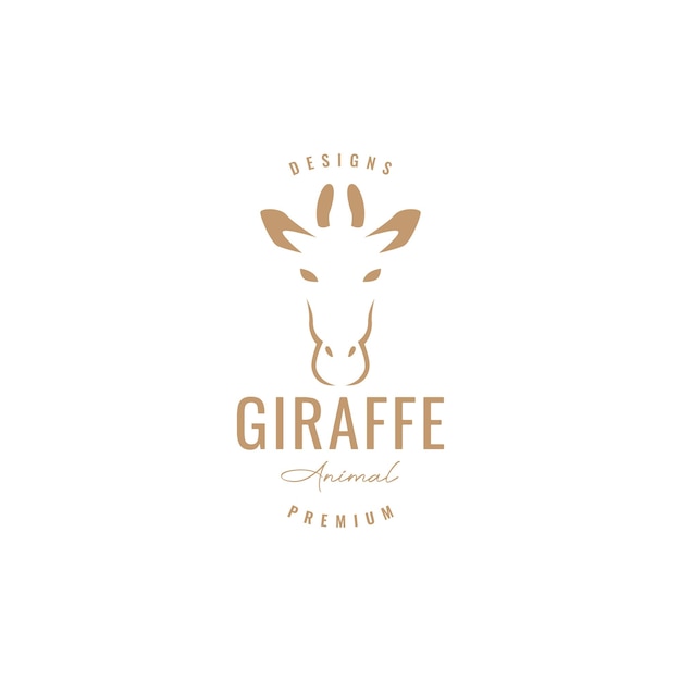 Isolated head giraffe vintage logo design