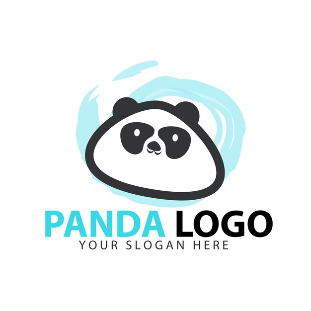 Isolated head panda logo cartoon Animal illustration