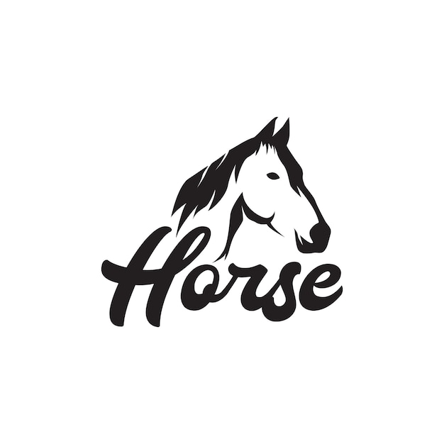 Isolated head side horse logo design vector graphic symbol icon illustration creative idea