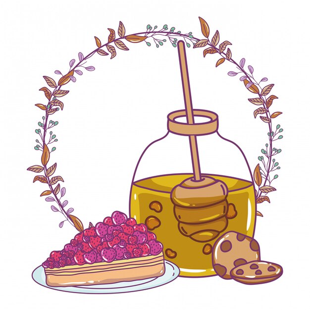 Vector isolated honey jar  illustration